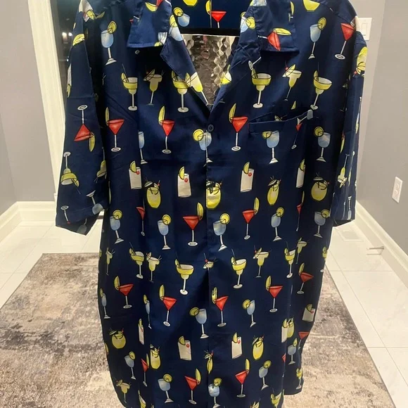 Pacific and Co mens take me on holidays cocktail evening shirt size large new! - Picture 4 of 16